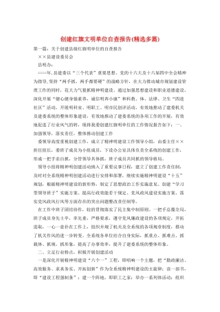 创建红旗文明单位自查报告