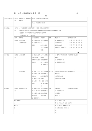 初一体育与健康教育教案第一课