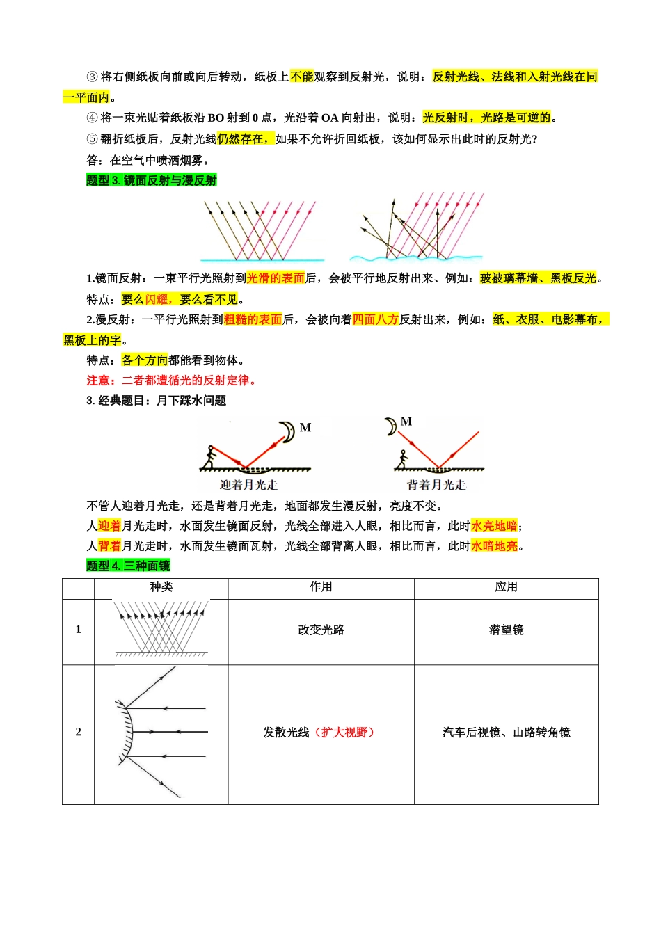 2026年中考物理复习----   9.“光的反射和折射综合”重难点突破及题型归类_第2页