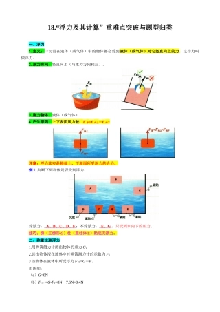 2026年中考物理复习-----18.“浮力及其计算”重难点突破与题型归类