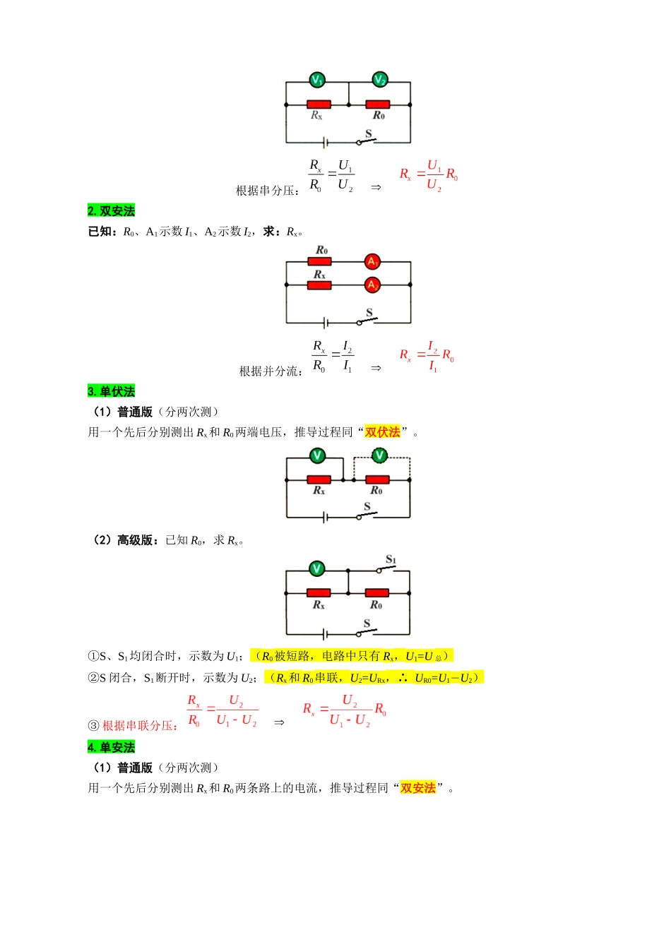 2026年中考物理复习----33.“欧姆定律测量电阻”重难点突破及题型归类_第2页