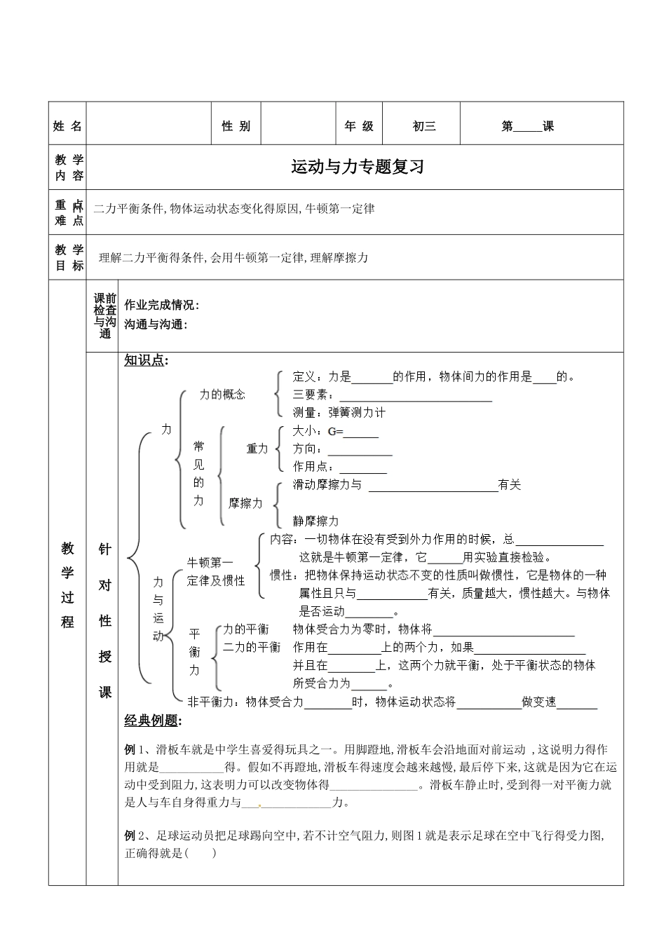 初中物理专题---运动和力_第1页
