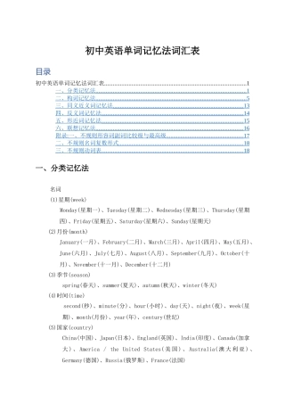 初中英语单词记忆法 