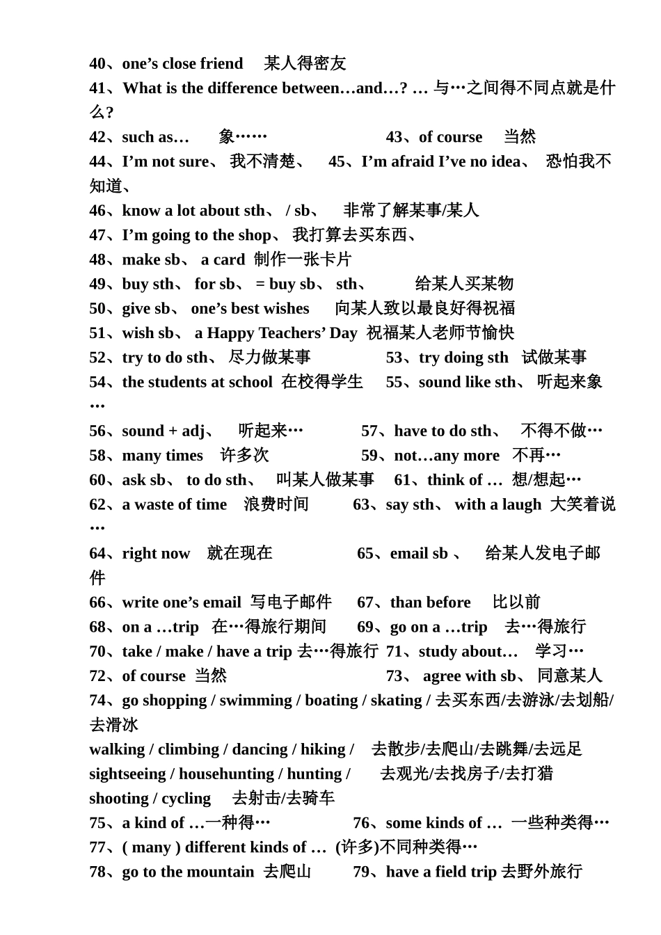 初中英语必背词组大全_第2页