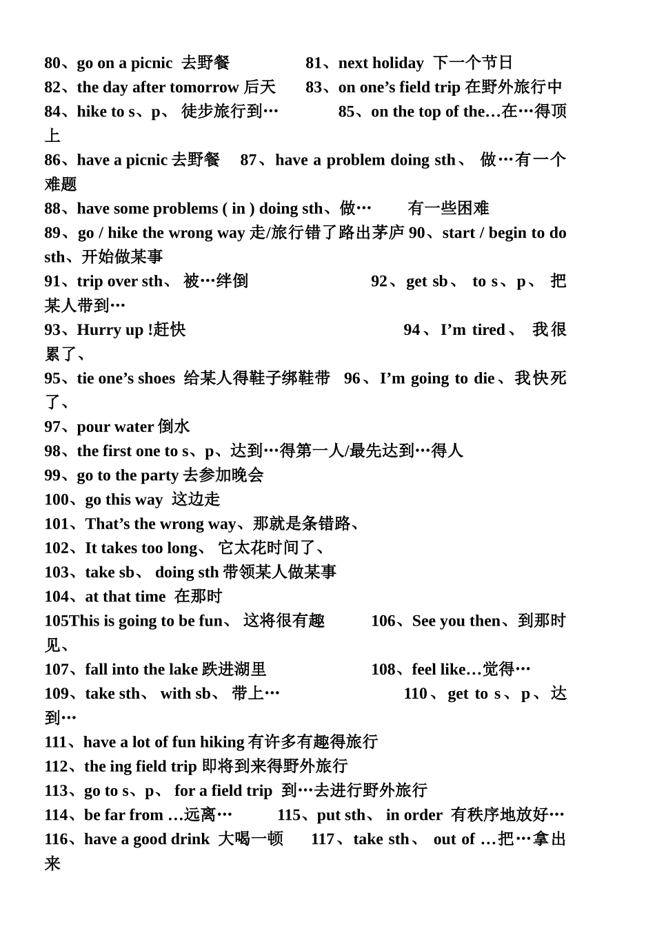 初中英语必背词组大全_第3页