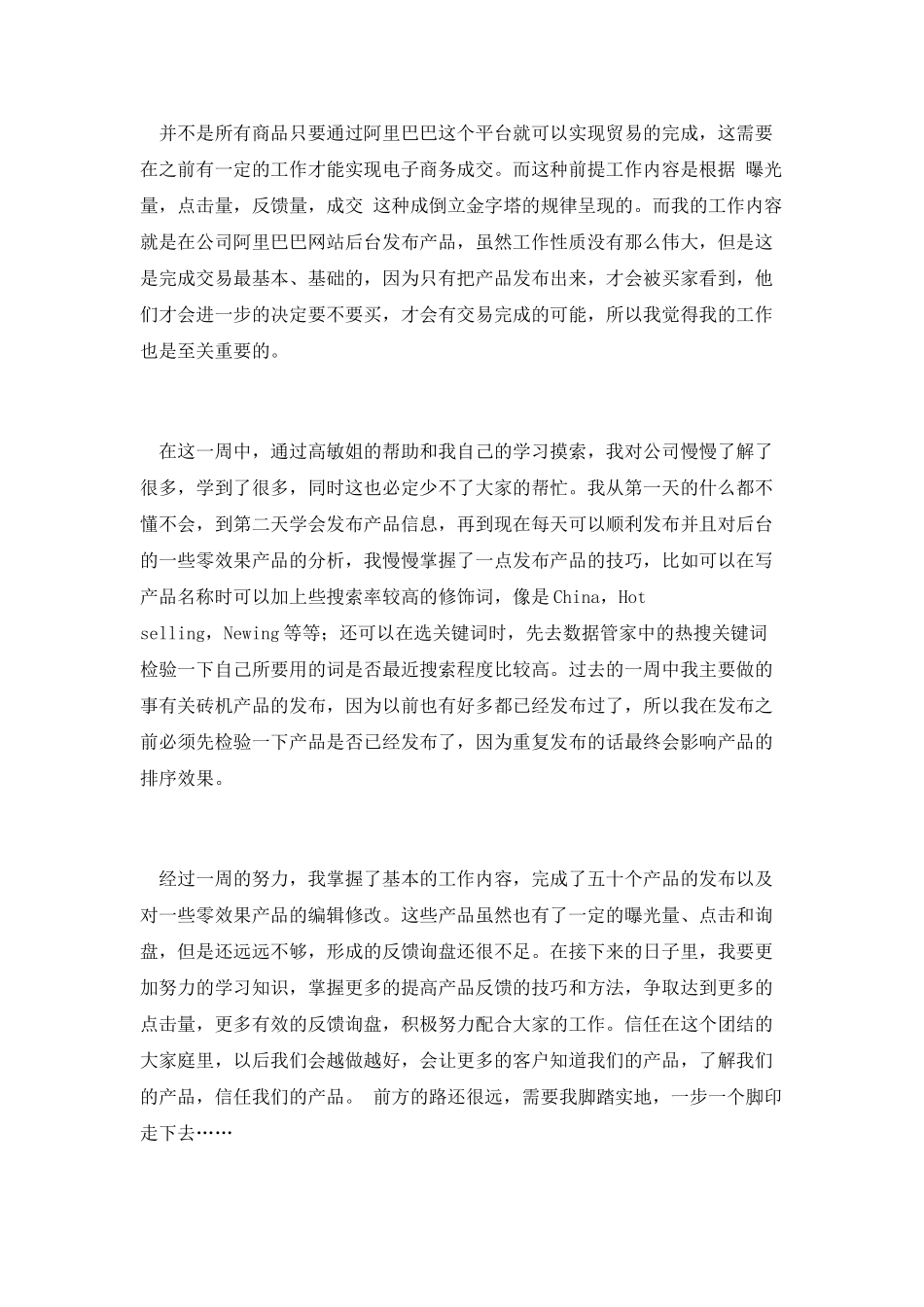 初步入职工作总结_第2页