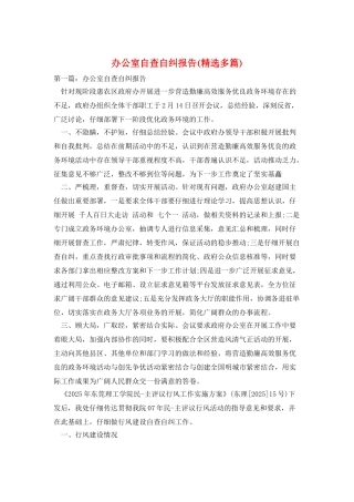 办公室自查自纠报告