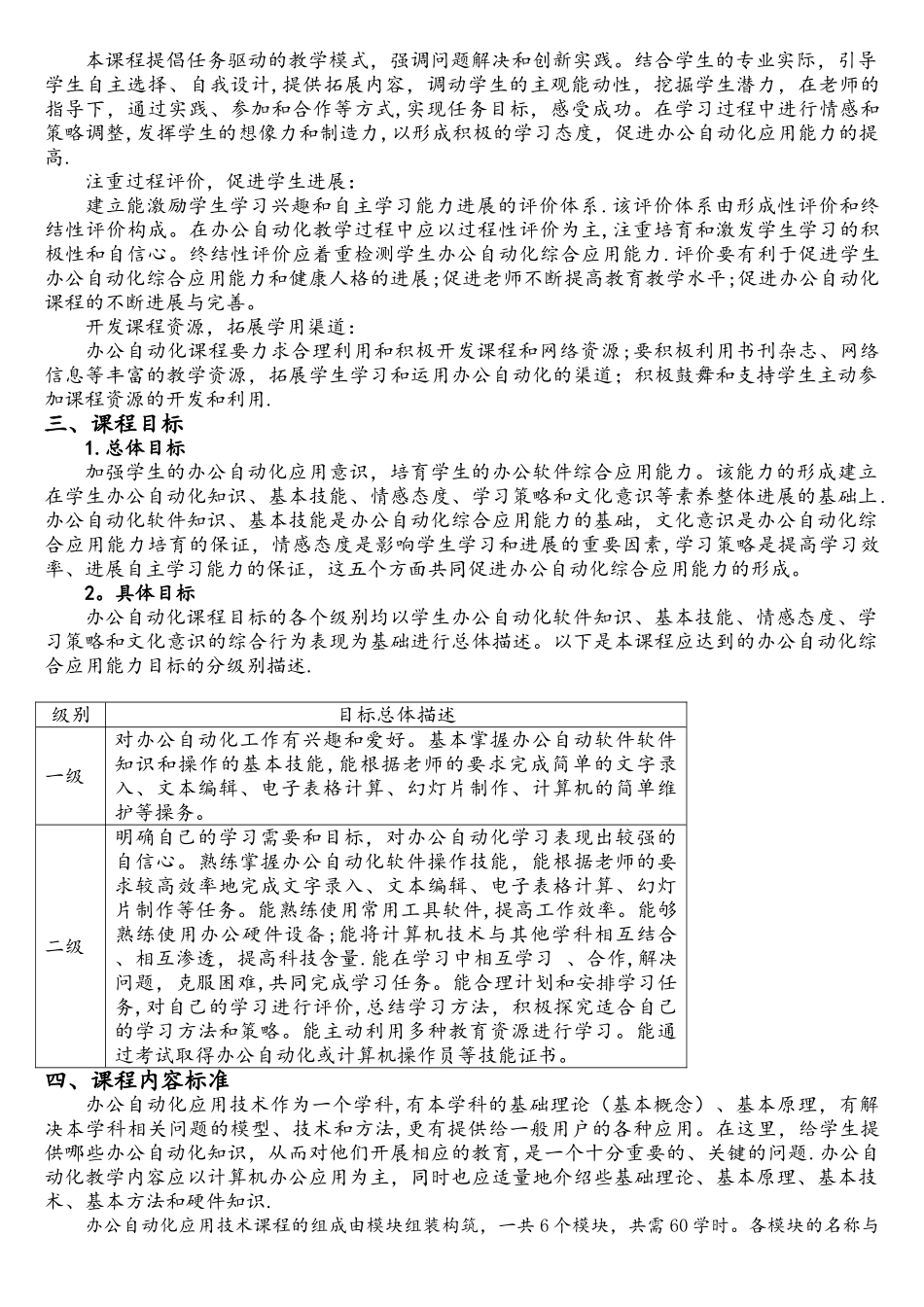 办公自动化课程标准2025-9-22_第2页