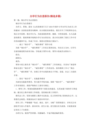 办学行为自查报告