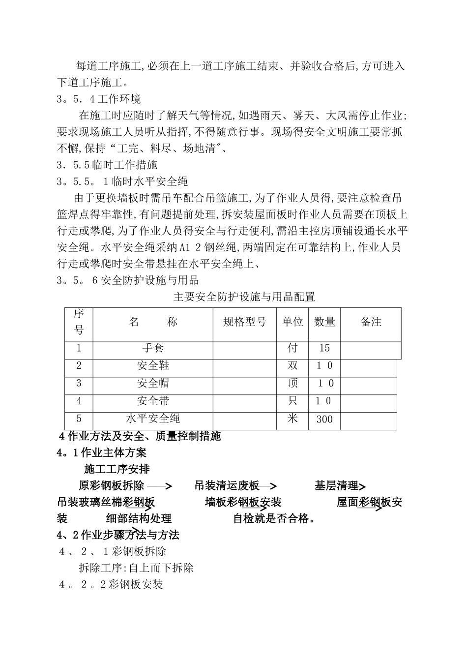 动力中心彩钢板更换施工方案_第3页