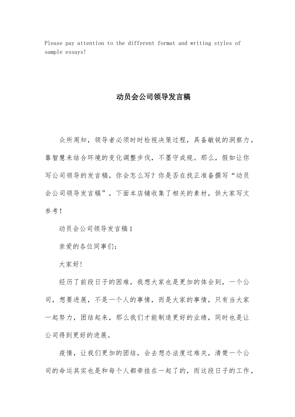 动员会公司领导发言稿_第2页