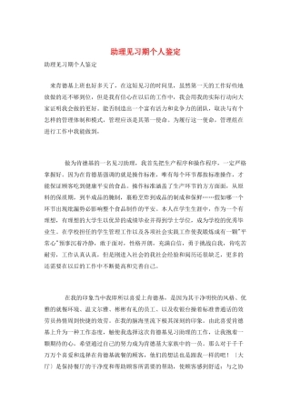 助理见习期个人鉴定