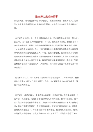 励志努力成功的故事