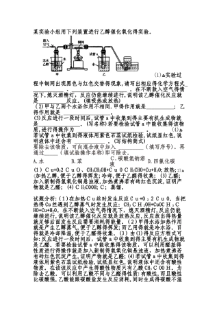 化学乙醇催化氧化实验