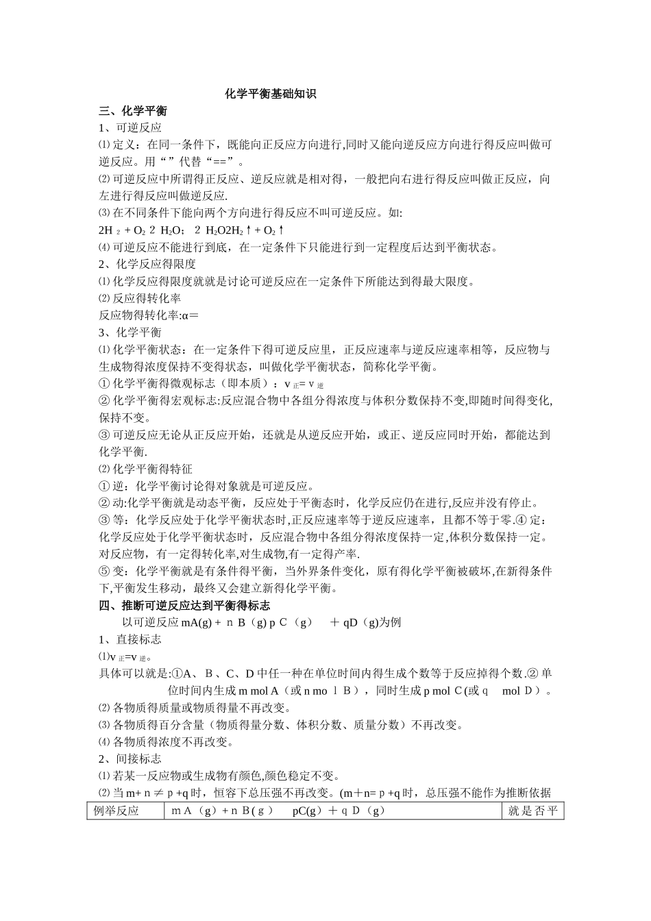 化学平衡知识点总结_第1页