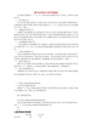 化学电子式 元素周期表 离子式