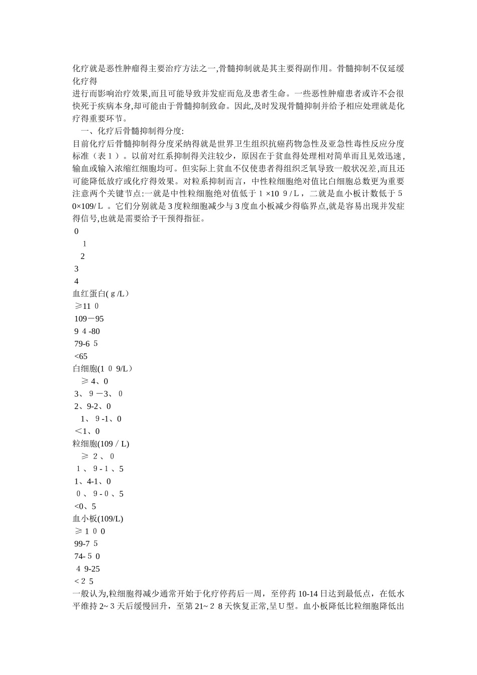 化疗不良反应分度_第1页