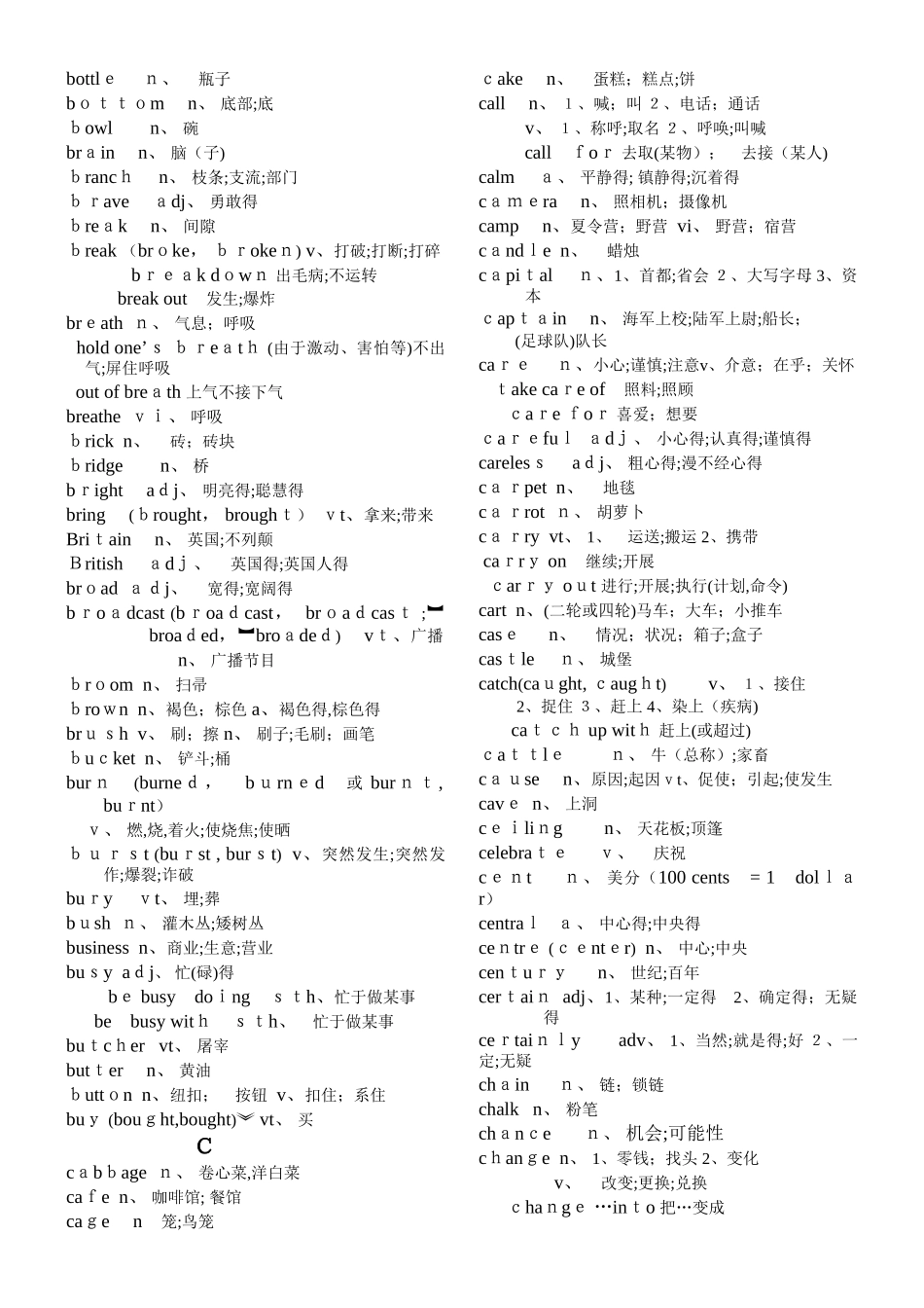 北京高考英语词汇_第3页