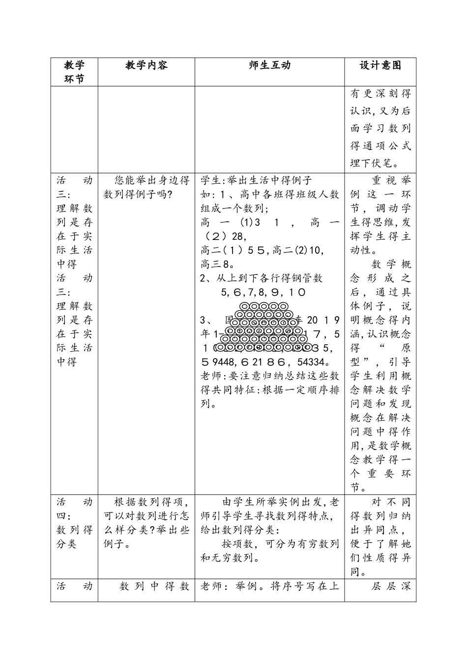 北师大版高二数学上册必修五1.1数列的概念教学设计_第3页