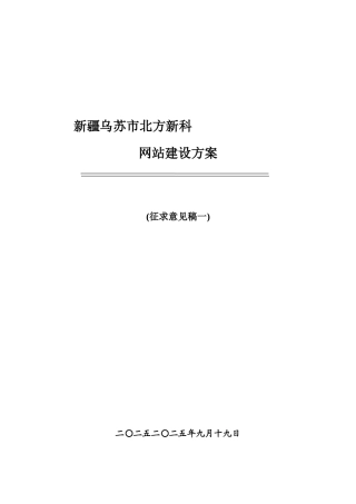 北方新科网站建设专项方案