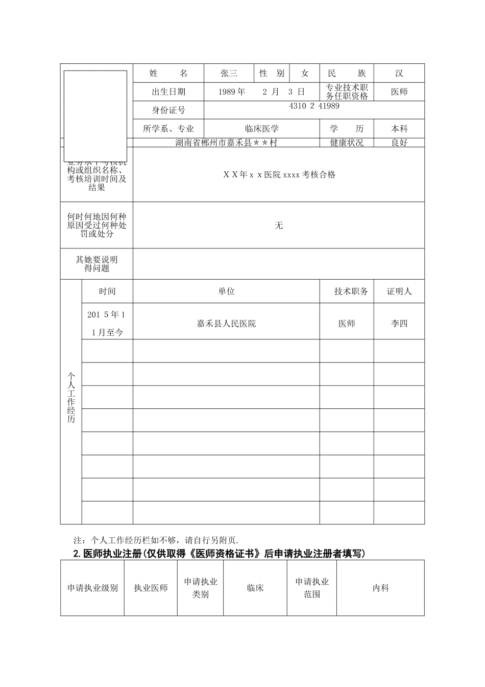 医师执业变更执业多机构备案申请审核表_第2页