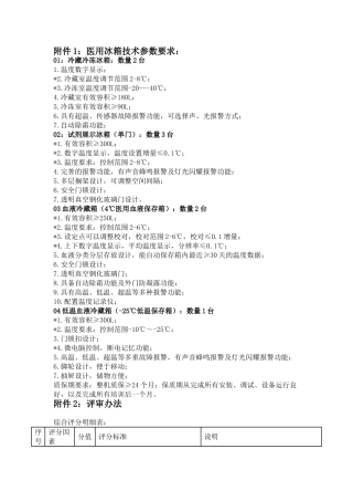 医用冰箱技术参数要求