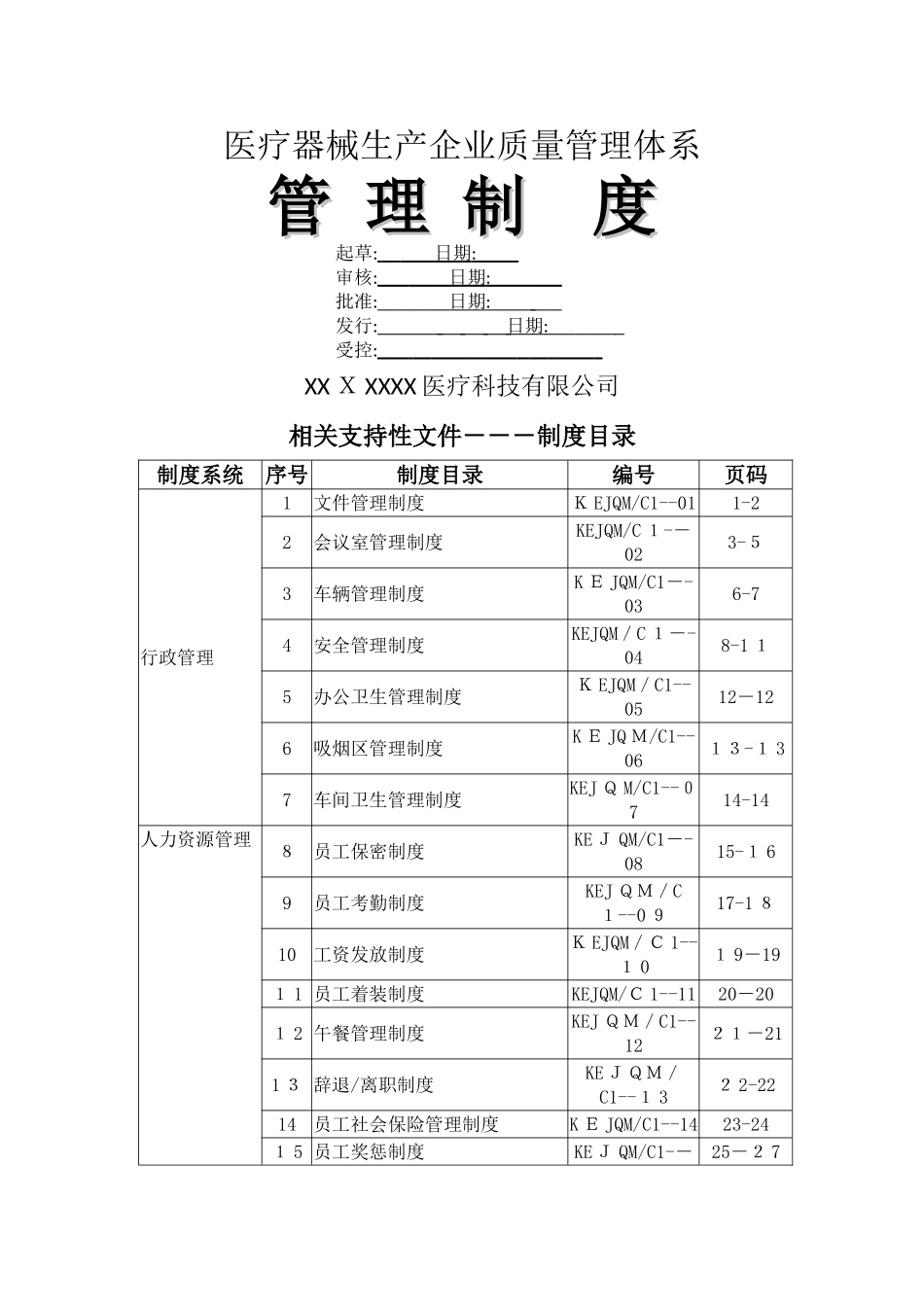 医疗器械生产企业管理制度_第1页