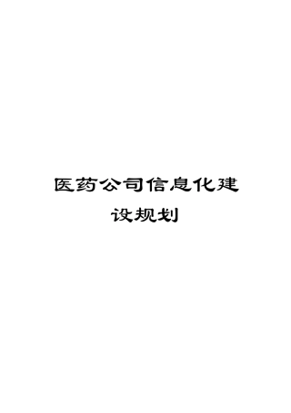 医药公司信息化建设规划模板