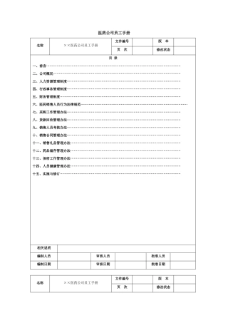 医药公司员工手册