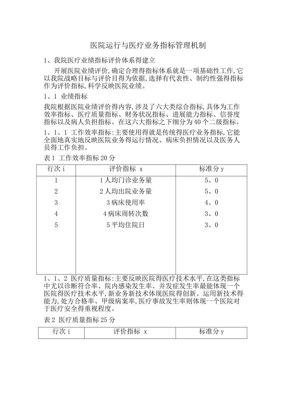 医院业绩指标评价体系的建立_第1页