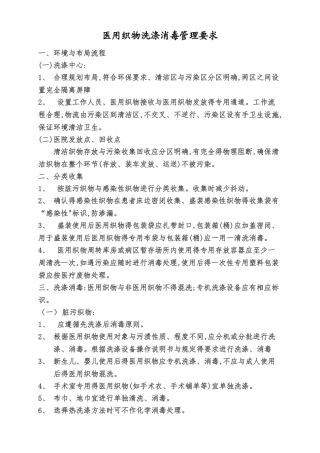 医院医用织物洗涤消毒管理工作制度