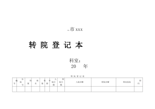 医院各类登记表