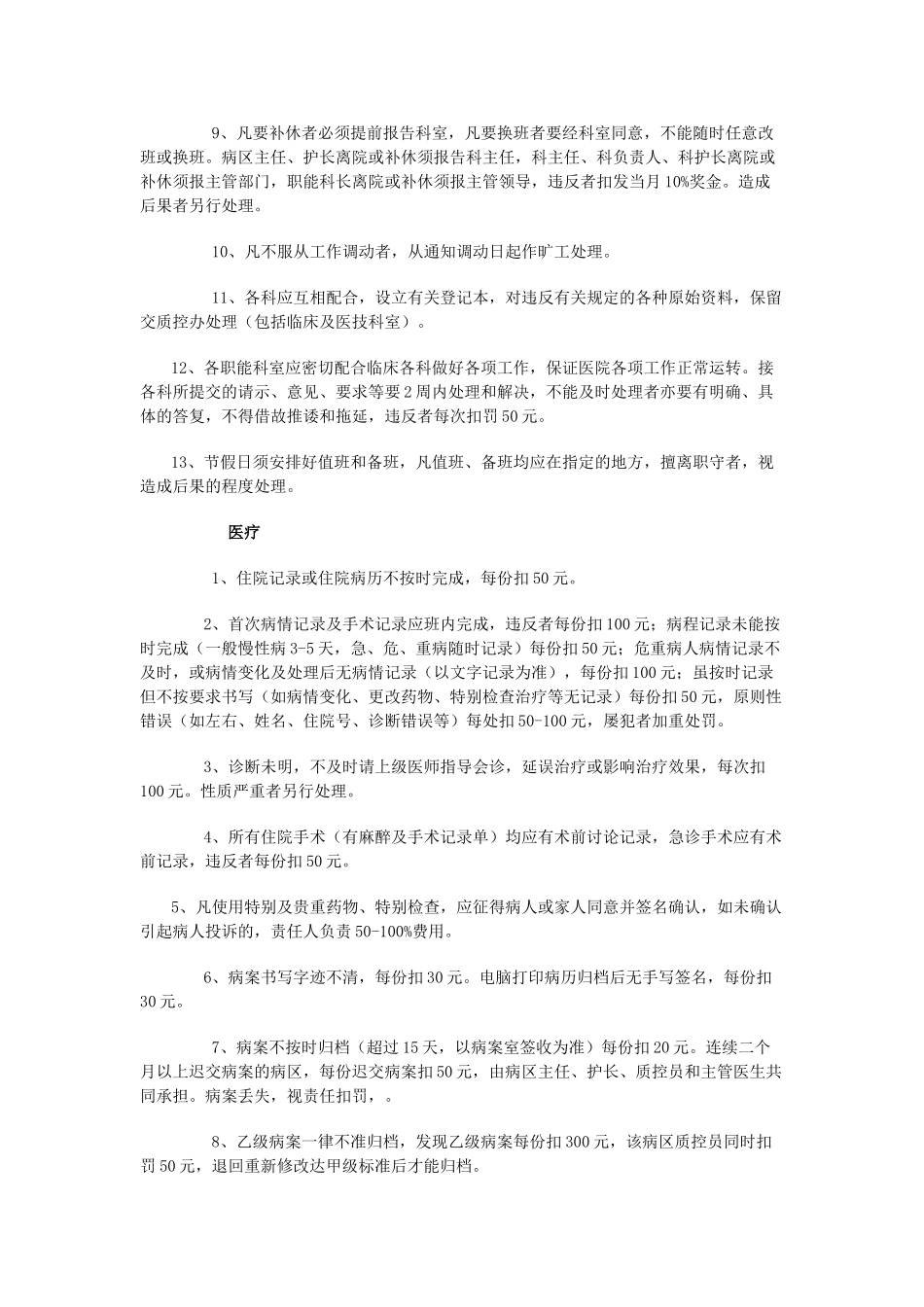 医院各科工作质量管理奖惩条例_第3页