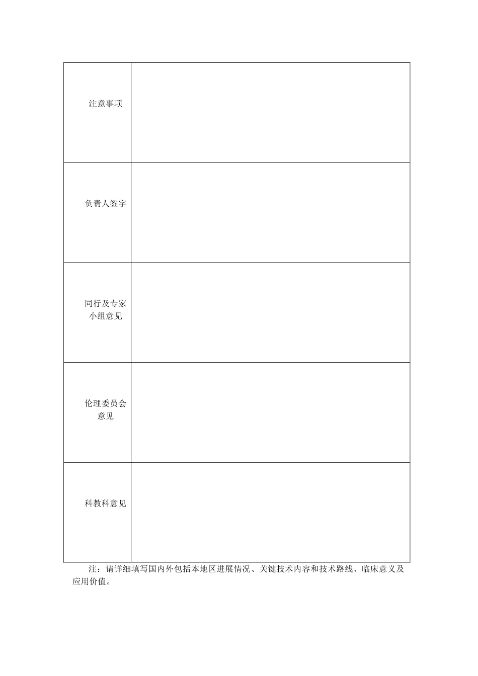 医院开展新医疗技术备案表_第2页