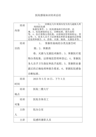 医院感染知识培训总结02357