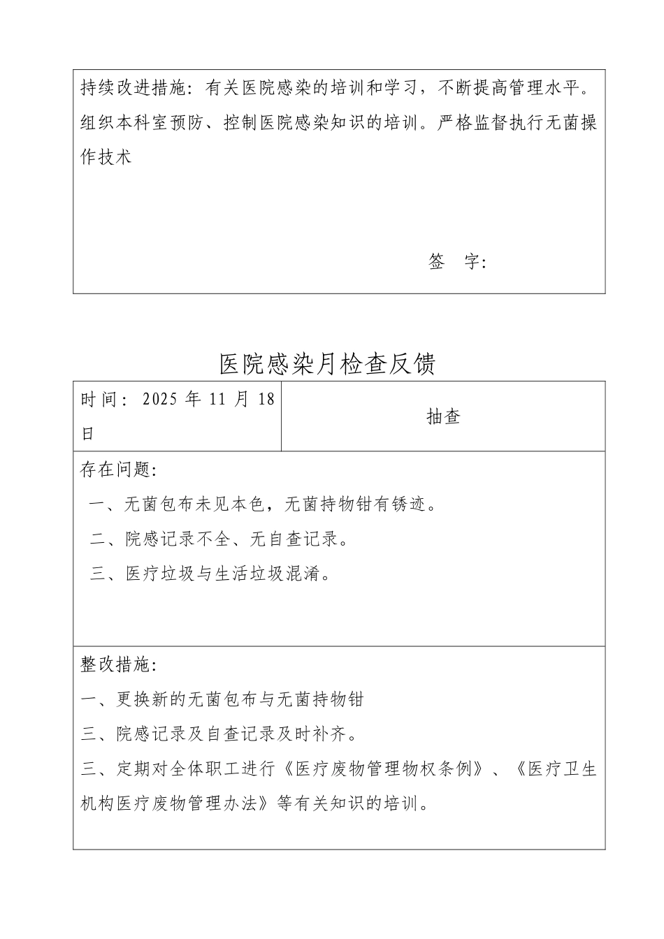 医院感染质量检查反馈记录登记_第3页