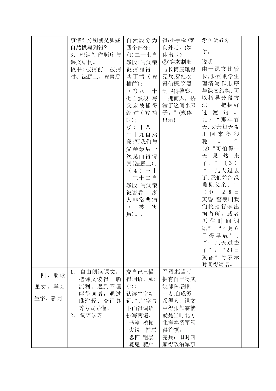 十六年前的回忆教案_第3页