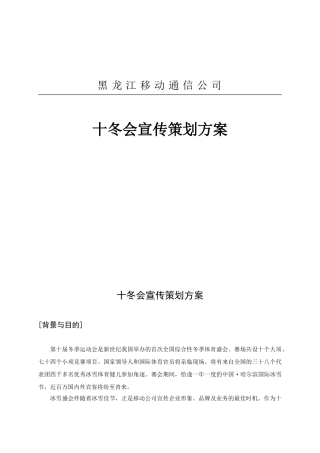 十冬会宣传方案