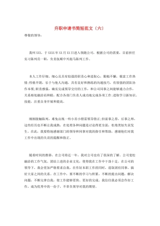 升职申请书简短范文(六)