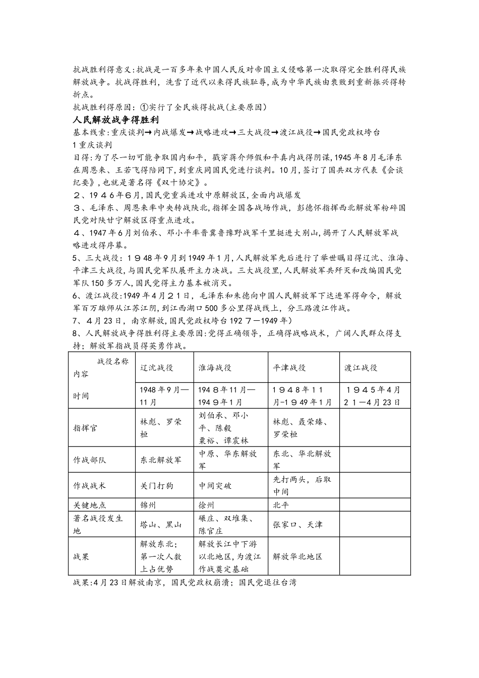 华东师大版八年级历史上册第三单元新民主主义革命的兴起知识点归纳_第3页