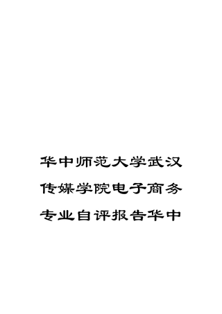 华中师范大学武汉传媒学院电子商务专业自评报告华中