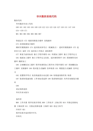 华兴数控系统代码