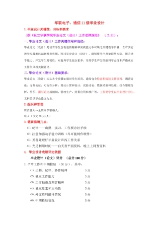 华联电子通信级毕业设计方案