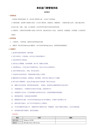 单机版门禁管理系统慧聪网中国领先的电子商务平台样本
