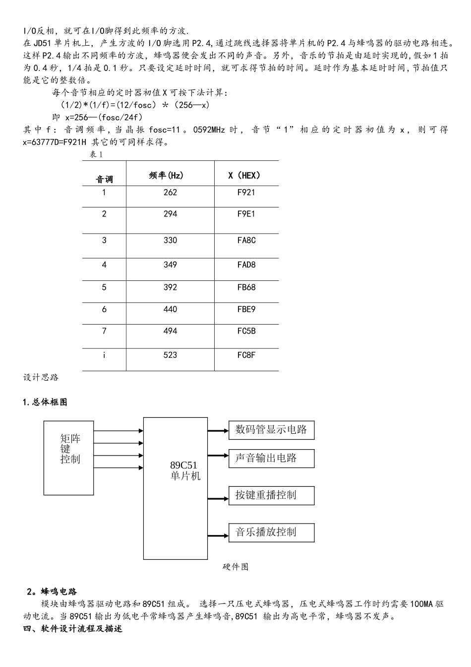 单片机课程设计--电子音调发生器_第2页