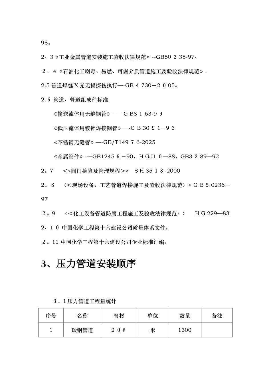 压力管道施工方案_第2页