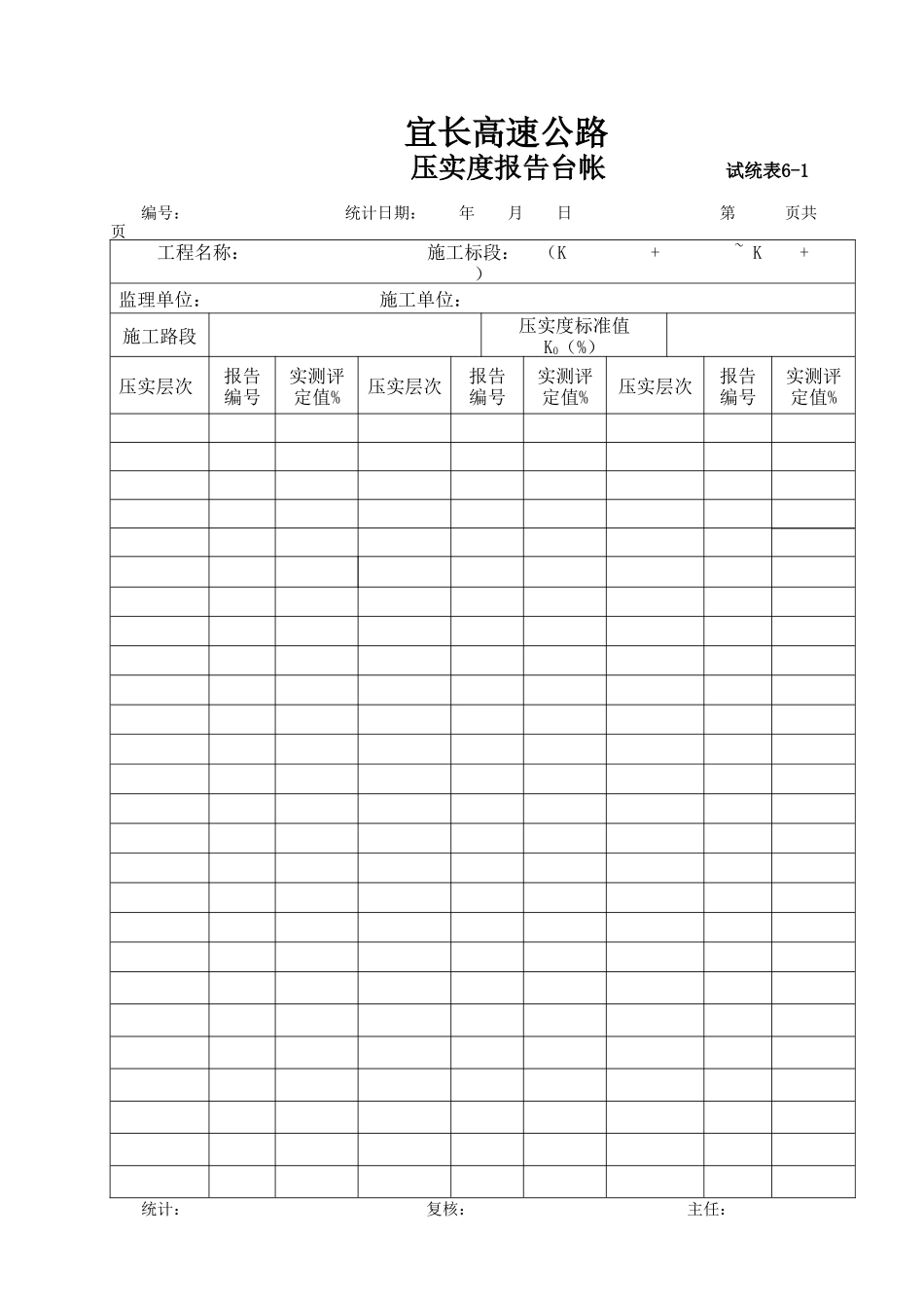 压实度报告台帐-_第1页