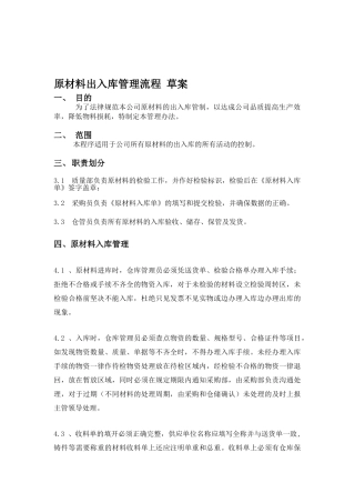 原材料出入库管理流程