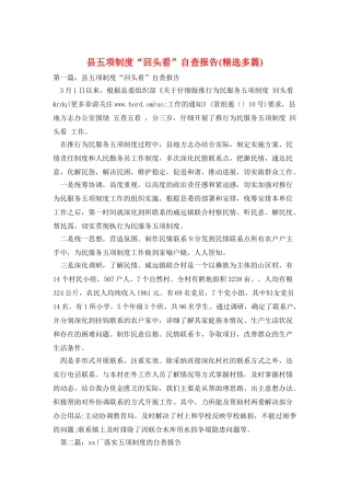 县五项制度“回头看”自查报告