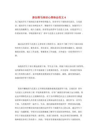参加青马培训心得体会范文4